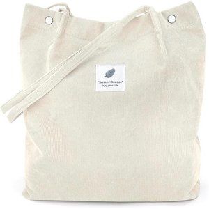 Tote Corduroy Bag Women's Shoulder Purses for Office School Shopping Travel